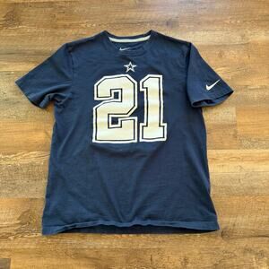 Nike Dallas Cowboys Elliott 21 NFL Tee Size L Navy Football Shirt